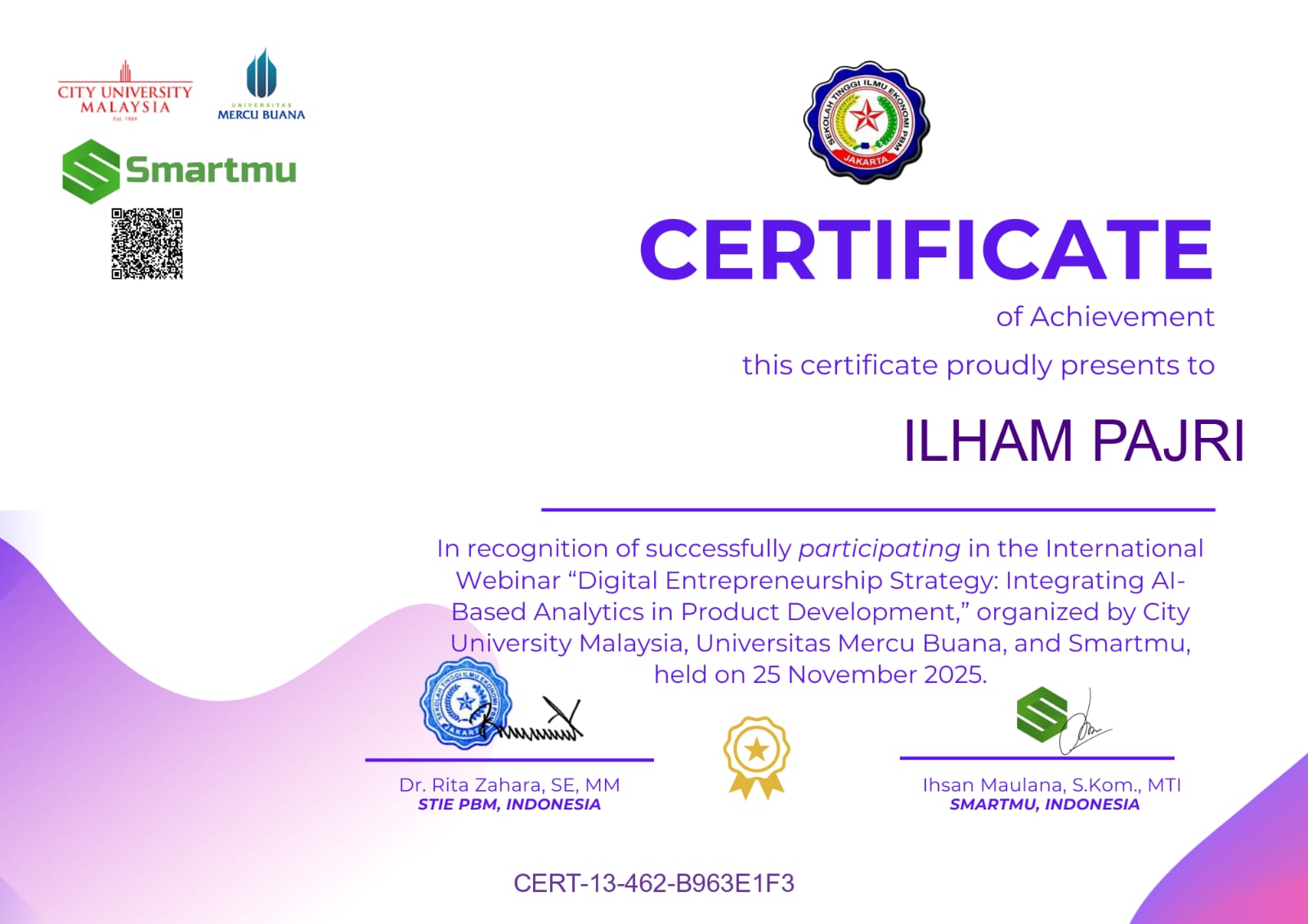 Certifikat AI and Develovment